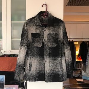Black and grey tartan shirt jacket S